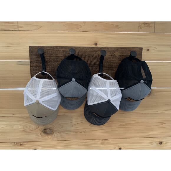 Handcrafted Rustic Farmhouse Wooden Hat Rack - 4 Hanger - Picture 6 of 6